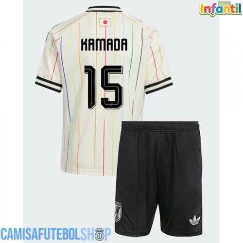 Camisa de time de futebol Japão Daichi Kamada #15 Replicas 2º Equipamento Infantil Mundo 2026 Manga Curta (+ Calças curtas)